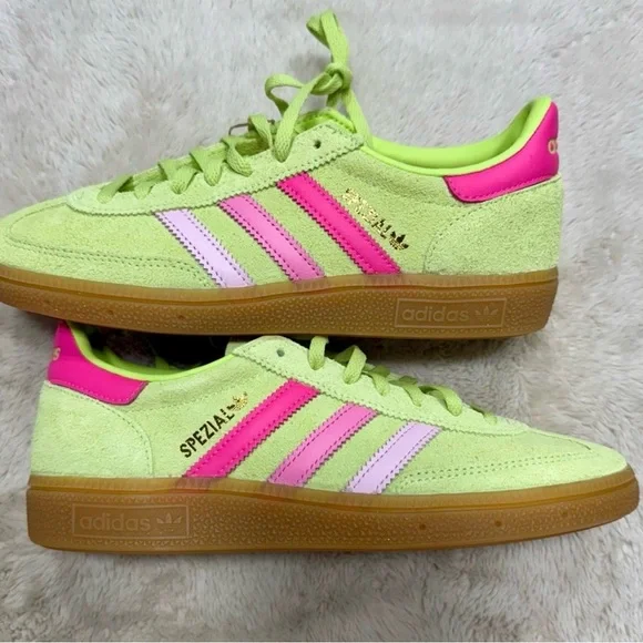 adidas Spezial Neon Lime with Pink and Light Pink Stripes - Picture 5 of 10